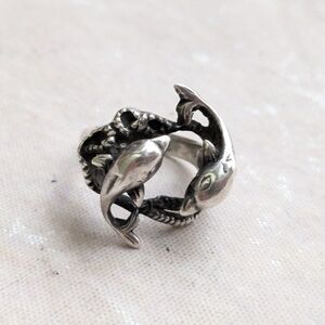 Sterling Silver Ring Dolphin 5.75